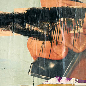 Jacques Villeglé, Rue du Temple Vietnamien (detail), 24 juin 1967, Affiches lacérées marouflées sur toile, 76 x 287 cm, Courtesy Galerie GP & N Vallois, Paris
