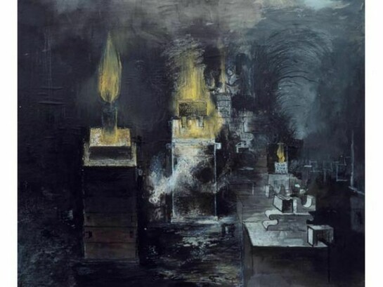Graham Sutherland, A Foundry: Hot Metal has been Poured into a Mould and Inflammable Gas is Rising 1941-2, © Tate