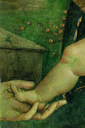 Il Bambin Gesù delle mani, affresco del Pinturicchio (1492 ca.), (dettaglio)