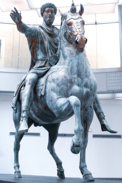 Estatua ecuestre de Marco Aurelio, Emperador Romano. Museos Capitolinos, Roma, Italia