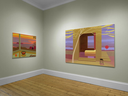 Alfie Caine, Rivers and rooftops, exhibition view. Courtesy of Massimo De Carlo Gallery
