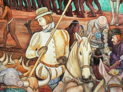 Las obras de arte, tanto contemporáneas como prehispánicas, no esconden lo que fuimos: ahí se resguarda una parte esencial de lo que seguimos siendo. Detalle de “Historia de Morelos, Conquista y Revolución”, pintado por Diego Rivera en Morelos, México