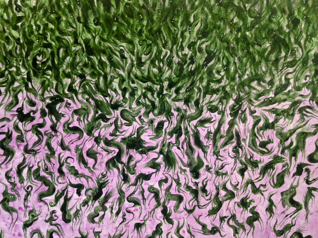PEYBAK, Abrakan #7, 2015, Acrylique sur toile / Acrylic on canvas, 110 x 150 cm / 43 1/4 x 59 in. Pièce unique / Unique piece, Courtesy Galerie GP & N Vallois, Paris