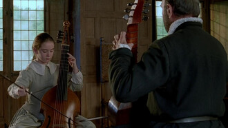 Jean-Pierre Marielle and Carole Richert in Corneau's Tous les Matins du Monde (1991) -Still from the movie