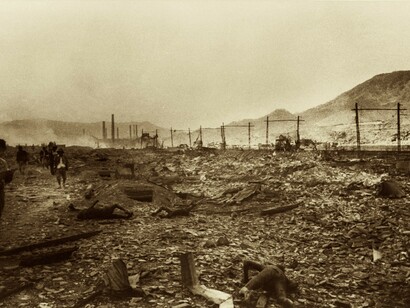 Nagasaki tras el lanzamiento de la bomba ordenada por el presidente Truman
