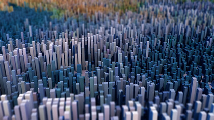 Visualización abstracta de datos que representa la complejidad y fragmentación del sistema internacional actual, núcleo del análisis estratégico global
