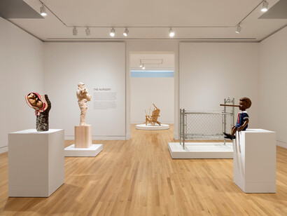 Hugh Hayden, American vernacular, exhibition view. Courtesy of Frye Art Museum