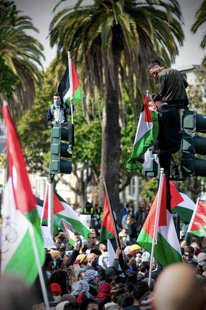 Protest against Israel & US aid to Israel and for a free Palestine in San Francisco CA, USA