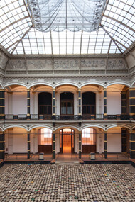 Ai Weiwei, Stools, 2013, 6000 wooden stools © Ai Weiwei courtesy the artist and neugerriemschneider, Berlin, ph. Eric Gregory Powell. Installation view: Ai Weiwei.Evidence, Martin Gropius Bau, Berlin, 2014
