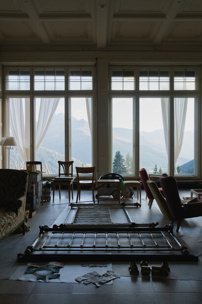 Lehrstuhl für Konstruktionserbe und Denkmalpflege (Prof. Dr. Silke Langenberg) der ETH Zürich, Reparatur des Berghotels Schatzalp, Davos GR, 2023 – laufend. Avec l’aimable autorisation du S AM Musée suisse d’architecture