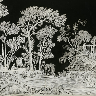 Landscape with group of trees, body of water and monastery on a rock, 1810. Courtesy of Kulturforum