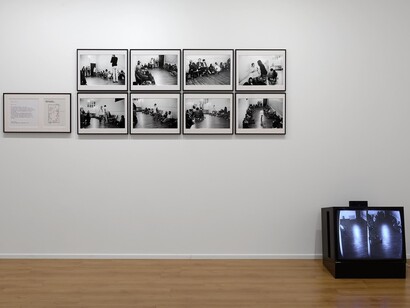 Sanja Iveković, Meeting-Points, 1978, 8 b-w photographs, 40x26 cm each, drawing with text, b-w video, 30'. Courtesy the artist and P420, Bologna