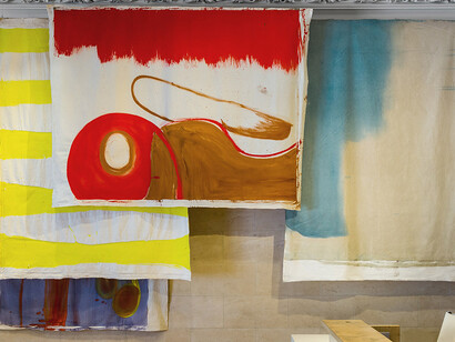 Using Walls, Floors, and Ceilings: Vivian Suter, Exhibition view. Courtesy of The Jewish Museum 