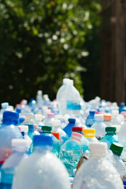 Bottle waste in scrap yard