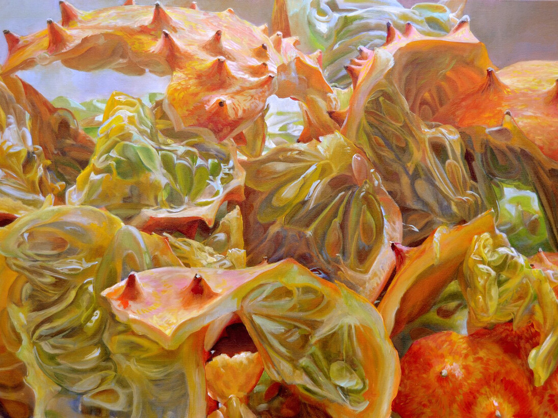 Andrea Kantrowitz, Myriad Ravines, 2014, oil on canvas, 36 x 60 inches