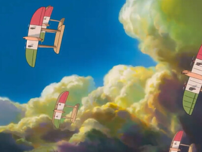 Immagine tratta dal film "Si alza il vento", di Hayao Miyazaki, intreccia sogni e realtà, raccontando la vita di Jirō Horikoshi, l’ingegnere aeronautico dietro il celebre caccia Zer