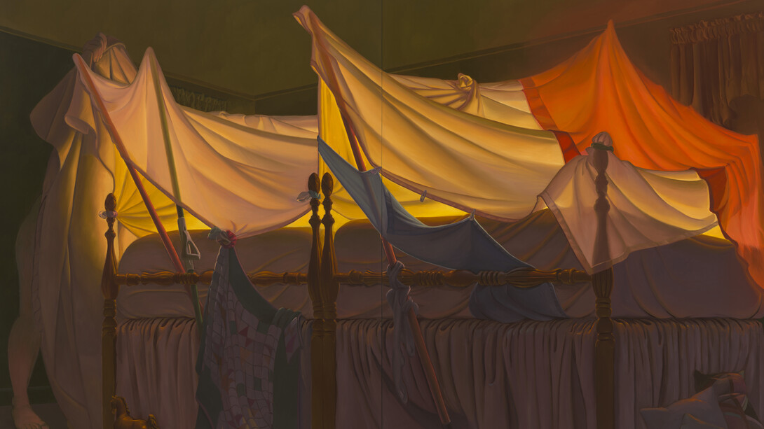 Maud Madsen, Twin beds (Blanket fort) (detail), 2025. Courtesy of the artist and Half Gallery. Photo by JSP Art Photography
