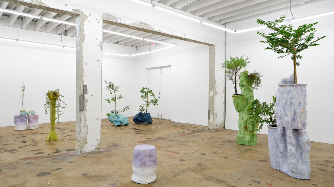 Anders Herwald Ruhwald, Sculptures for plants and people, exhibition view. Courtesy of Nina Johnson