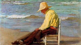 «Hombre en la playa» Cecilio Pla y Gallardo
