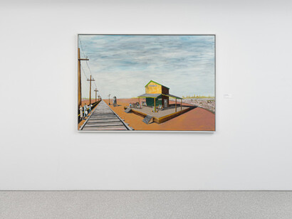 Benny Andrews, Migrants, exhibition view. Courtesy of Michael Rosenfeld Gallery