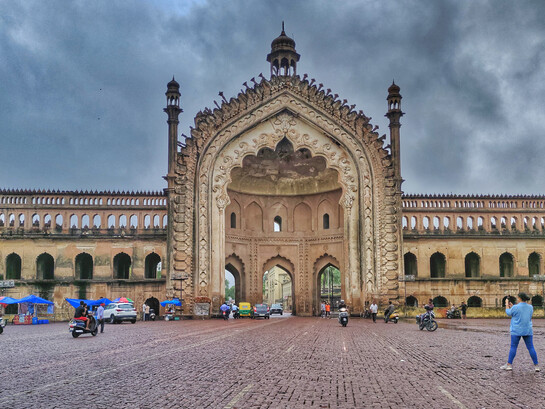 The "Turkish Gate" popularly known by the name "Rumi Darwaza" is a historical landmark in the city of Nawabs, Lucknow, India