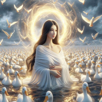 Nganu Leima (o Nganureima) - Diosa Madre y Reina Divina de los patos, gansos, cisnes y otras aves acuáticas