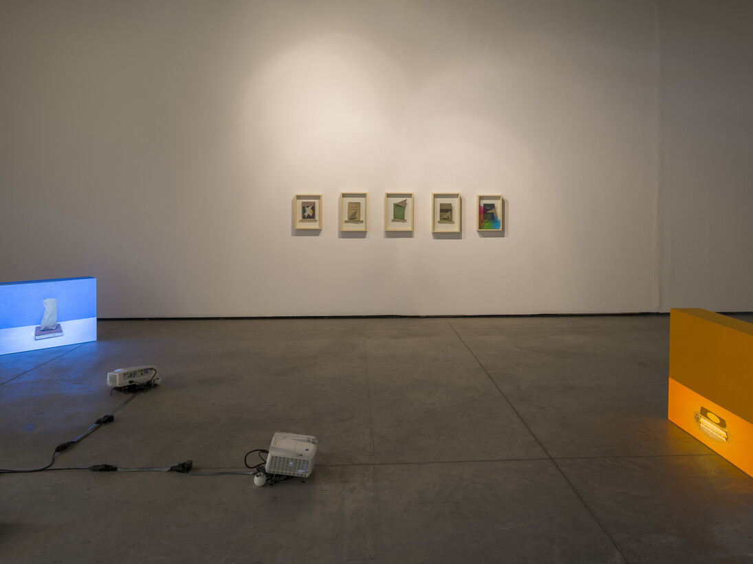 Exhibition view at Galpăo Fortes Vilaça, 2014, "Rodrigo Cass | Material Manifesto". Photo: Eduardo Ortega 