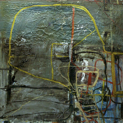 Robert Baribeau, Trac 1500, 2000, oil, acrylic on wood, 48 x 48 inches. © Robert Baribeau. Courtesy: Anna Zorina Gallery, New York City