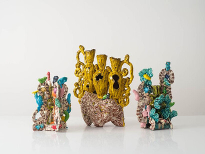 Graham Marks, For joy and grieving, objects in exhibition. Courtesy of HB381