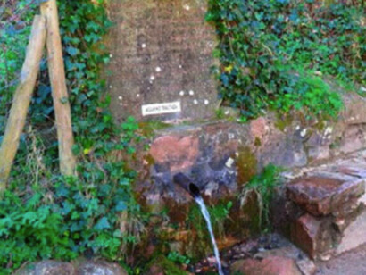 De toda la geografía catalana llegan hombres y mujeres para llenar garrafas de agua de la fuente de las Paitides, con la esperanza que las ninfas que habitan en ella solucionen sus problemas de salud, Montseny, Catalunya, España