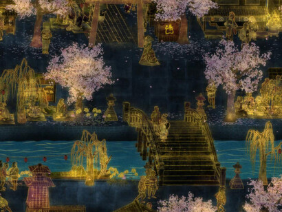 teamLab, The world of irreversible change, 2022. Courtesy of San Antonio Museum of Art