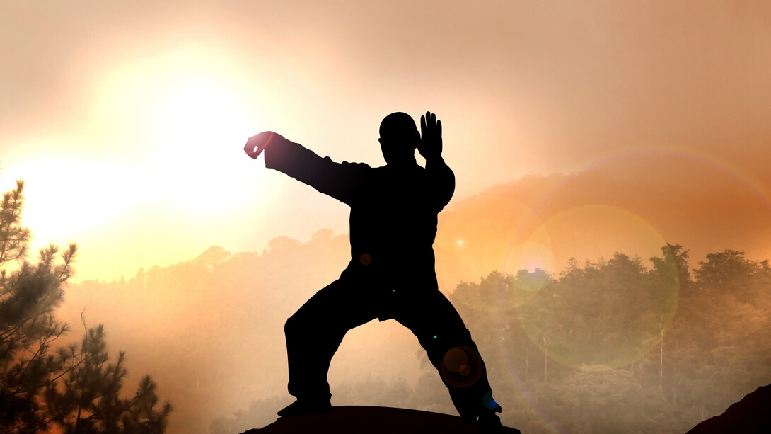 PRacticando tai chi al atardecer