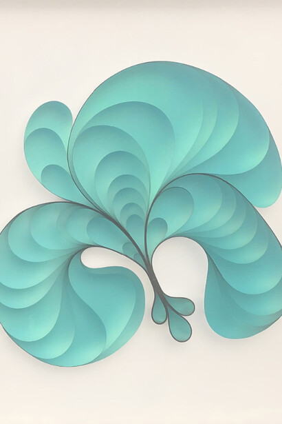 Rearranger 1, 2020 | Polyester film, synthetic rubber, acrylics | 25 x 21 inches. Courtesy of Dolby Chadwick Gallery and the Artist