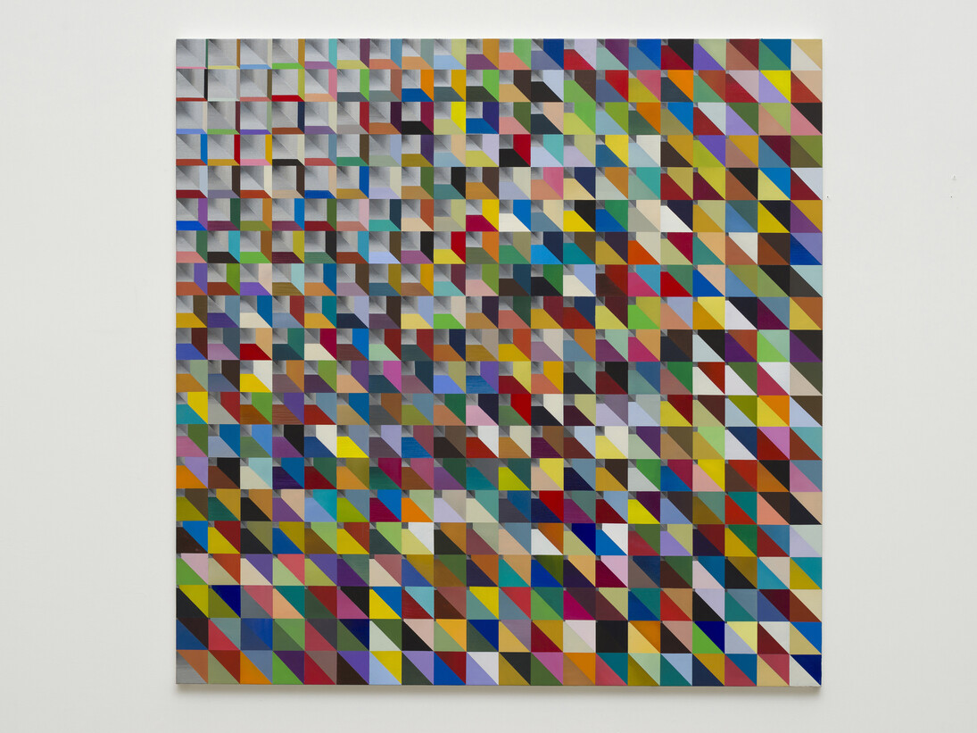 Luiz Zerbini Fuga, 2014, Acrílica sobre tela, 200 x 200 cm. Photo: Eduardo Ortega