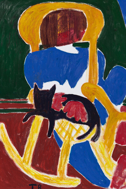 Tal R, Flicka, katt och gungstol (detail), 2025. Courtesy of Millesgården Museum