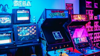 An old-school arcade with iconic Sega machines, representing the resurgence of retro gaming as a modern passion