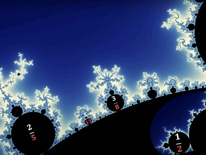 Sequenza di Fibonacci all’interno dell’insieme di Mandelbrot: “Alcuni compositori hanno addirittura incorporato la sezione aurea nelle loro opere. Questo rapporto, approssimativamente 1,618, è considerato esteticamente perfetto ed è presente in natura, nell’arte e nella musica”
