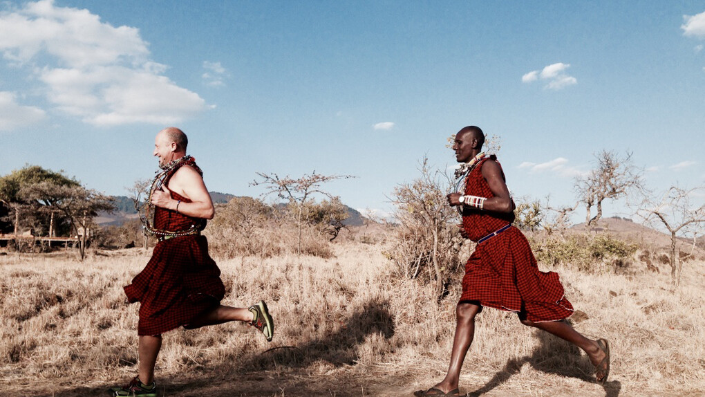 Luca Belpietro, Founder of MWCT and Campi ya Kanzi with Maasai Warrior, Parashi Ntanin