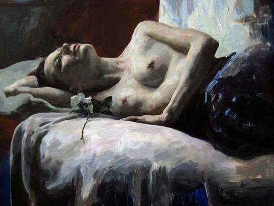 Hollis Dunlap, Far Away, 2014, Oil on Board, 16" x 20"