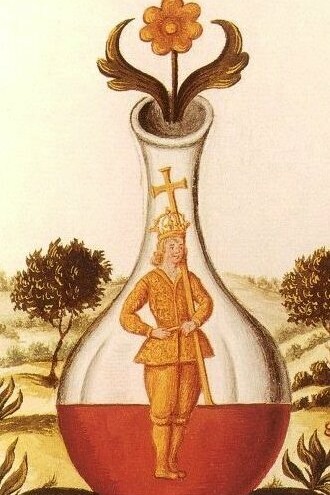 Imagen del libro "Pretiosissimum Donum Dei" de Georges Aurach, editado en el siglo XVII