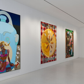 Derrick Adams, Situation comedy, exhibition view. Courtesy of Gagosian