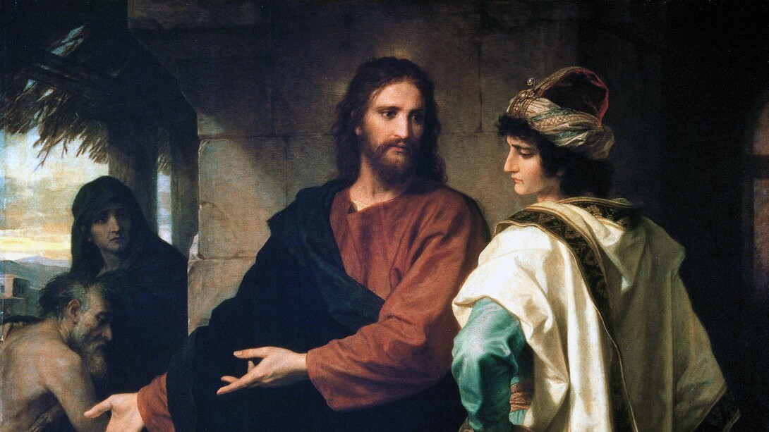 "Cristo y el joven gobernante rico", óleo sobre lienzo, Heinrich Hoffman, 1889