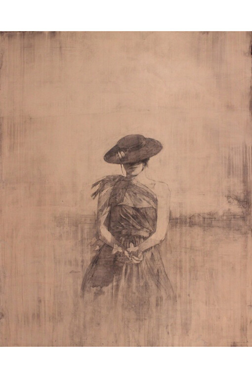 Federico Infante, Gathering Leaves, 2014, Acrylic on Paper, 40" x 32"