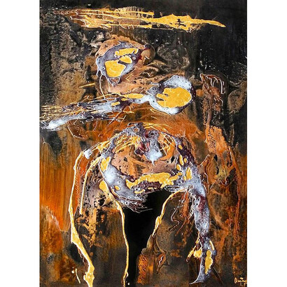 Dinh Quan, Mother, 2014, Lacquer painting, 90 x 120 cm (35 7/16 x 47 1/4 in)