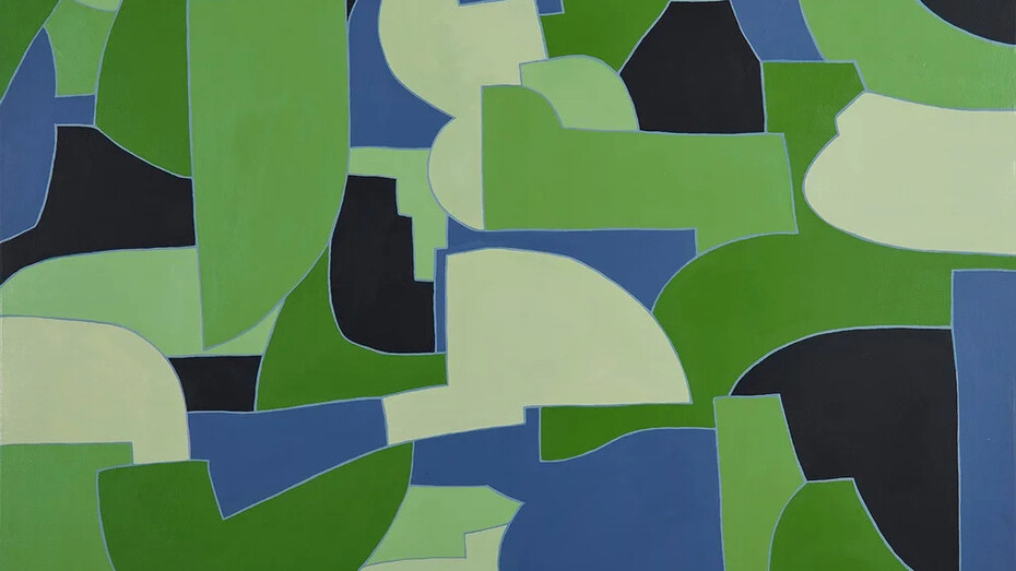 Erica Hauser, Configuration blues greens (detail), 2026. Courtesy of Robin Rice Gallery