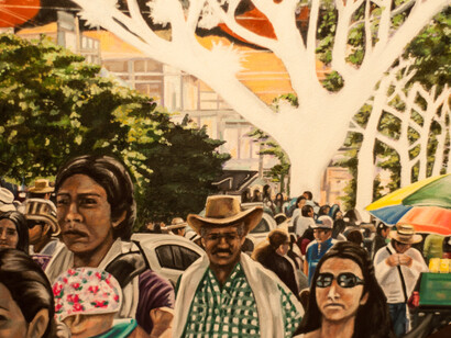 Cuadro de la exposición «Tierra Móvil» de Óscar Villalobos