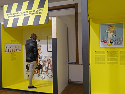 Imbattable ! Au-delà des cases, vue de l'exposition. Avec l'aimable autorisation du Musée de la Bande Dessinée