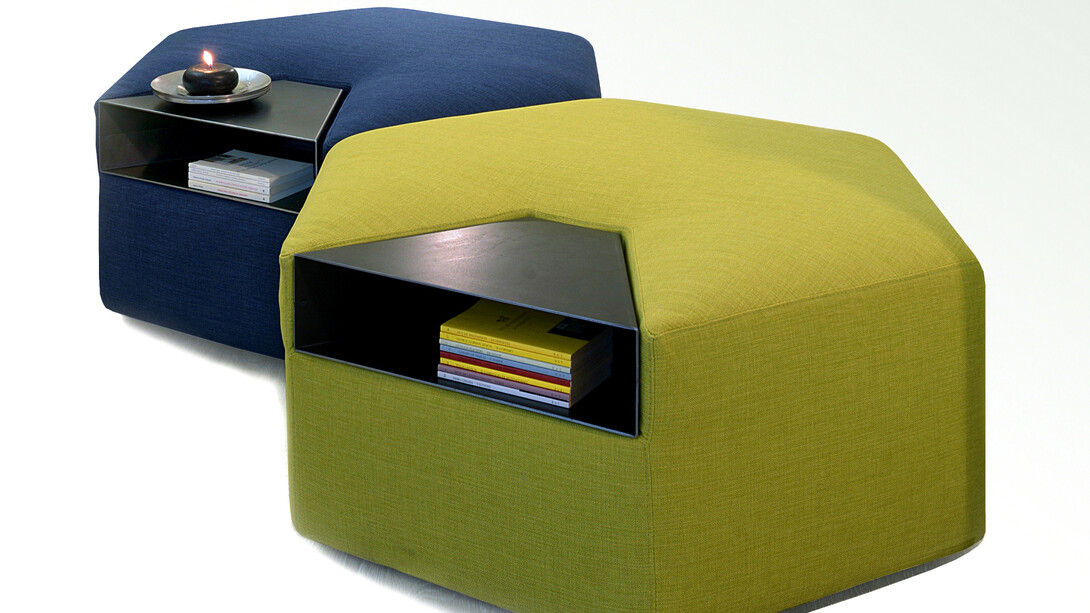 Baldessari e Baldessari, Pouf SeiPerSei per Twils in tessuto e metallo