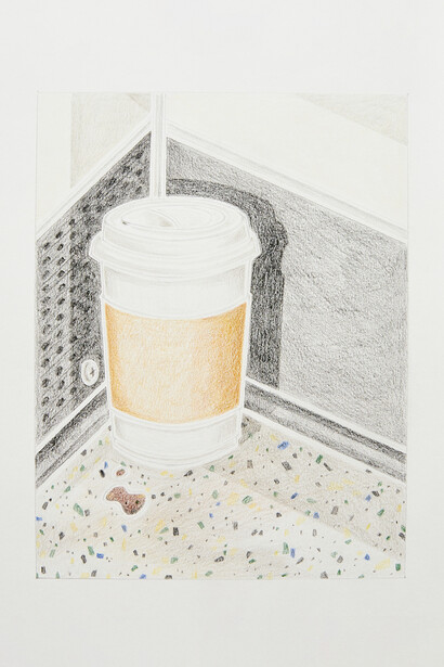 Milly Peck, A Matter of Routine II, 2020. Coloured pencil on 130gsm acid free paper. 42 x 29.7 cm. Courtesy of VITRINE