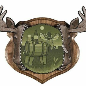 Jeremy Fish, The Loose Moose, 2014, acrylic on wood, 26 x 20 inches